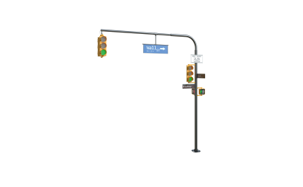 Metro traffic pole 20x13 ft. MET OD  (Galvanized steel)